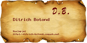 Ditrich Botond névjegykártya